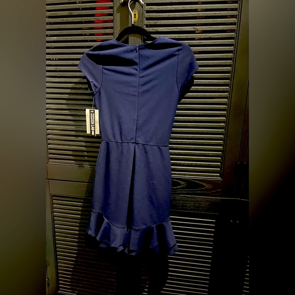 Design Lab Ruffle Navy Blue Dress NWT